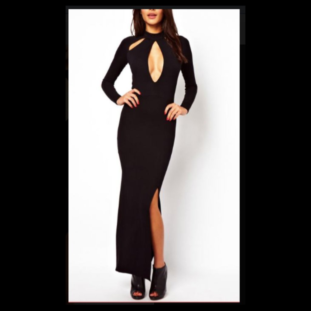 Maxi Black Elegant Dress By Asos